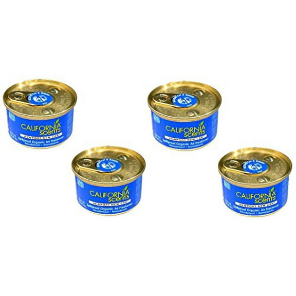 California Scents Spillproof Organic Air Freshener, Newport New Car, 1.5 Ounce Canister (Pack of 4)