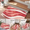 thumbnail image 5 of 2x3 Ft Entryway Area Rug, Red Waves Kitchen Rug Runner Washable Floor Mat, Ombre Sea Ripples Shabby Beach Non Slip Indoor Door Mat Throw Carpet for Bathroom Living Room Bedroom, 5 of 8