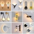 thumbnail image 4 of Lámpara de pared Lámpara de pared LED creativa para cabecera interior del hotel pasillo escalera sala de estar lámpara de pared de fondo lámpara de pared giratoria, negro, redondo, 3+7w, luz blanca fría, 14,5*14,5*7cm ER, 4 of 5