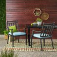 thumbnail image 2 of GDF Studio Brandywine Outdoor Iron Dining Chairs with Cushion, Set of 2, Matte Black and Light Teal, 2 of 9