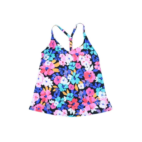 Island Escape Women's T Back Underwire Tankini Top Swimsuit Black Size 6