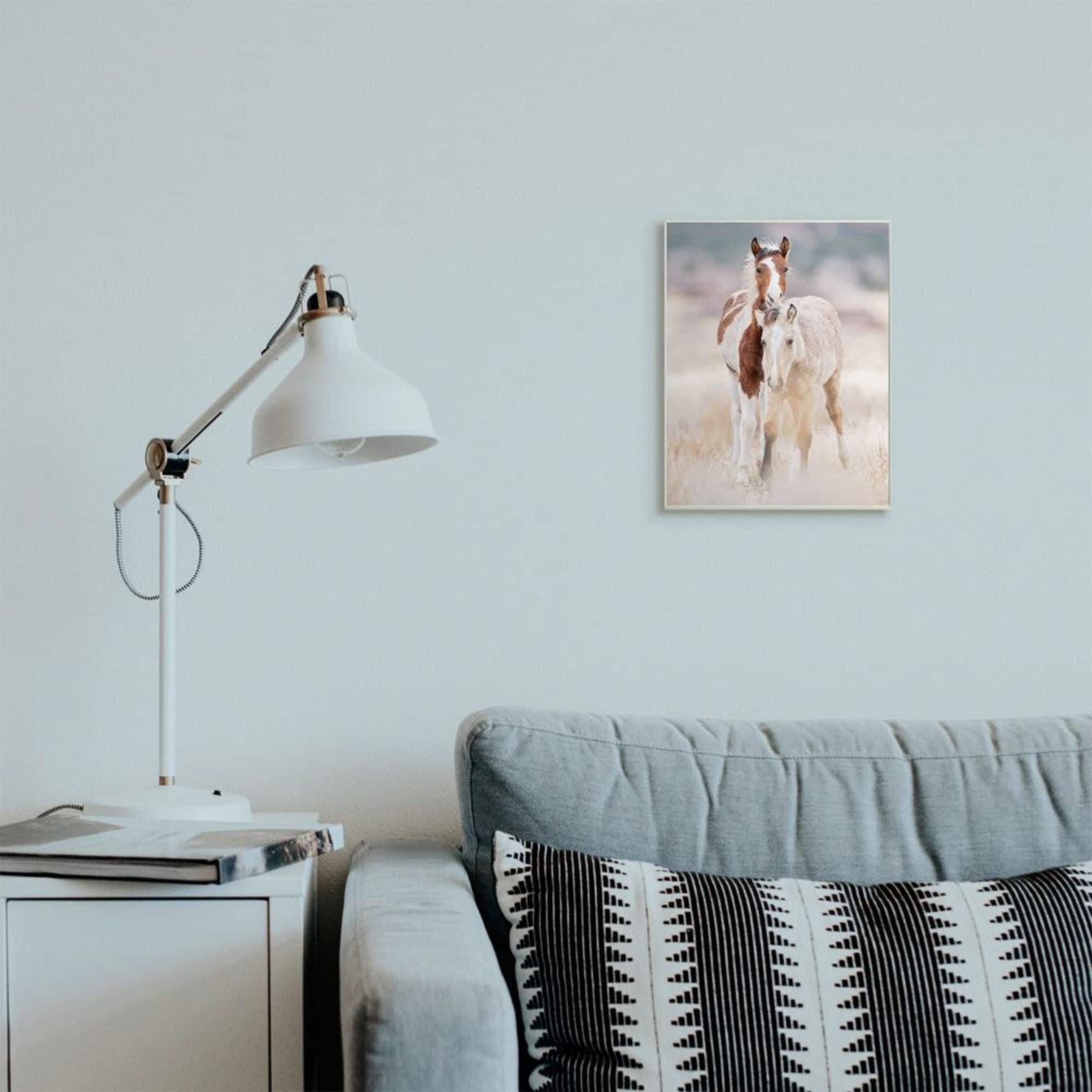 Stupell Industries Calm Horses in Muted Beige Meadow Photograph Design by PHBurchett