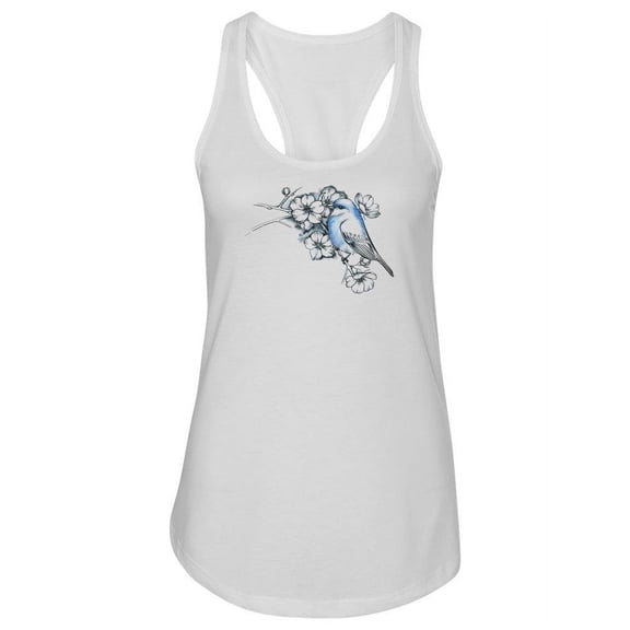Blue Bird And Flowers Tank Women -Image by Shutterstock, Female x-Large