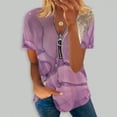 thumbnail image 2 of Cyber&Monday Deals Dyegold Summer Tops for Women 2023 Trendy, 2023 Summer Plus Size Dressy Tops for Women Marble Print Zip Up T-Shirts Short Sleeve V-Neck Blouses Trendy ​Tunics, 2 of 5