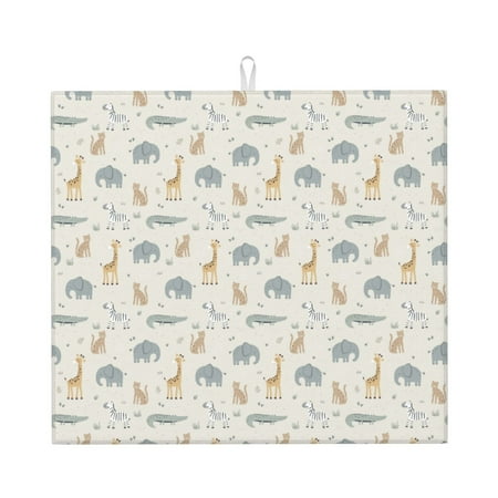 

Goofa Dish Drying Mat Super Absorbent Drying Mat Large Dish Drying Mats for Kitchen Counter Easy Clean Dish Mat Kitchen Drying Mat 16 x 18 ( African Animals )