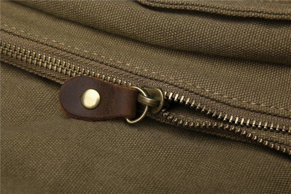 Sechunk Vintage Military Leather Canvas 