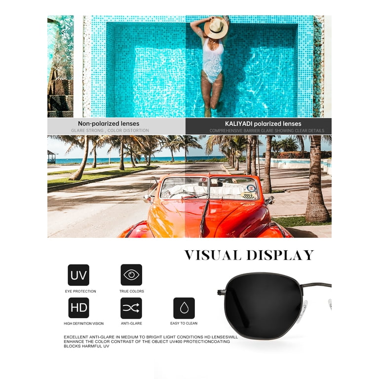 Polarized Sunglasses for Women and Men, Retro Hexagon Style  display picture 1