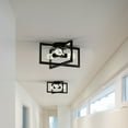 thumbnail image 2 of Gymax 3-Lights Flush Mount Geometric Metal Ceiling Lamp w/ Iron Square Lamp Shade, 2 of 8