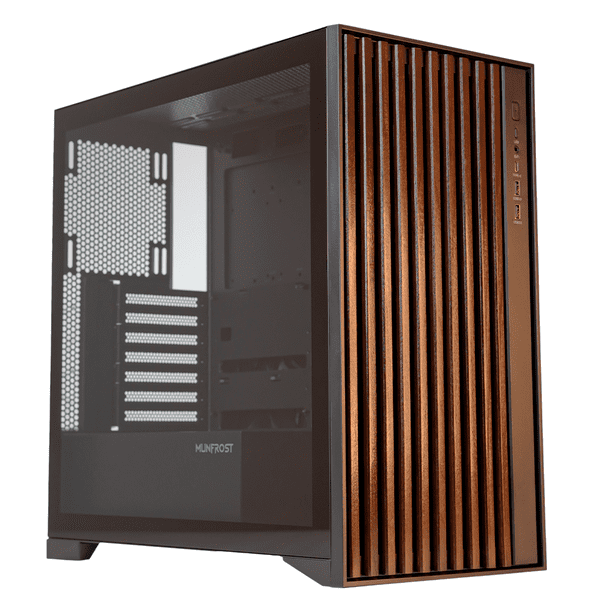 Gabinete Munfrost ALDER Negro / Cristal Templado Reforzado / ATX-Micro ATX-Mini ITX / 2 Ventiladores 160mm Incluidos / Incluye Controlador Alder-1