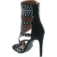 thumbnail image 3 of CAPE ROBBIN Blaire-5 Womens Open Toe Strappy Cuff Stiletto High Heel Rhinestone Sandals, 3 of 7