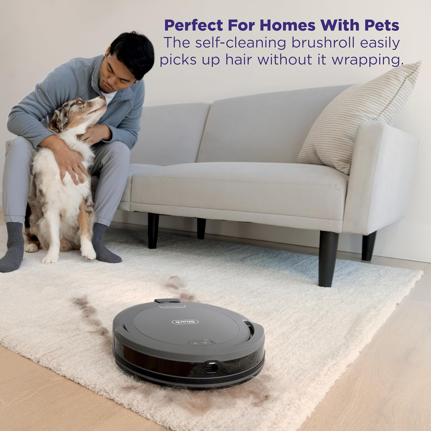 SHARK NAVIGATOR ROBOT VACUUM WITH SMARTPATH AND SELF-CLEANING, RV2110 - GREY