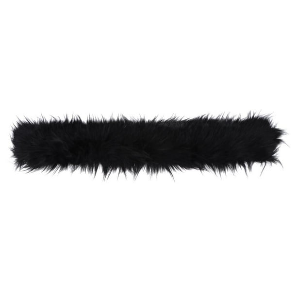 Abrigo de piel sintética para mujer, abrigo grande grueso para hombre, accesorio de ropa de abrigo, negro Jinwen Abrigo de cuello de piel sintética para mujer