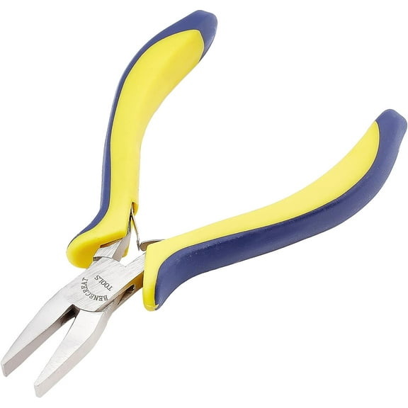 1Set 1pc Inch Flat Nose Pliers with Comfort Rubber Grip For Jewelry Making Handcraft Making (Box Joint Construction)