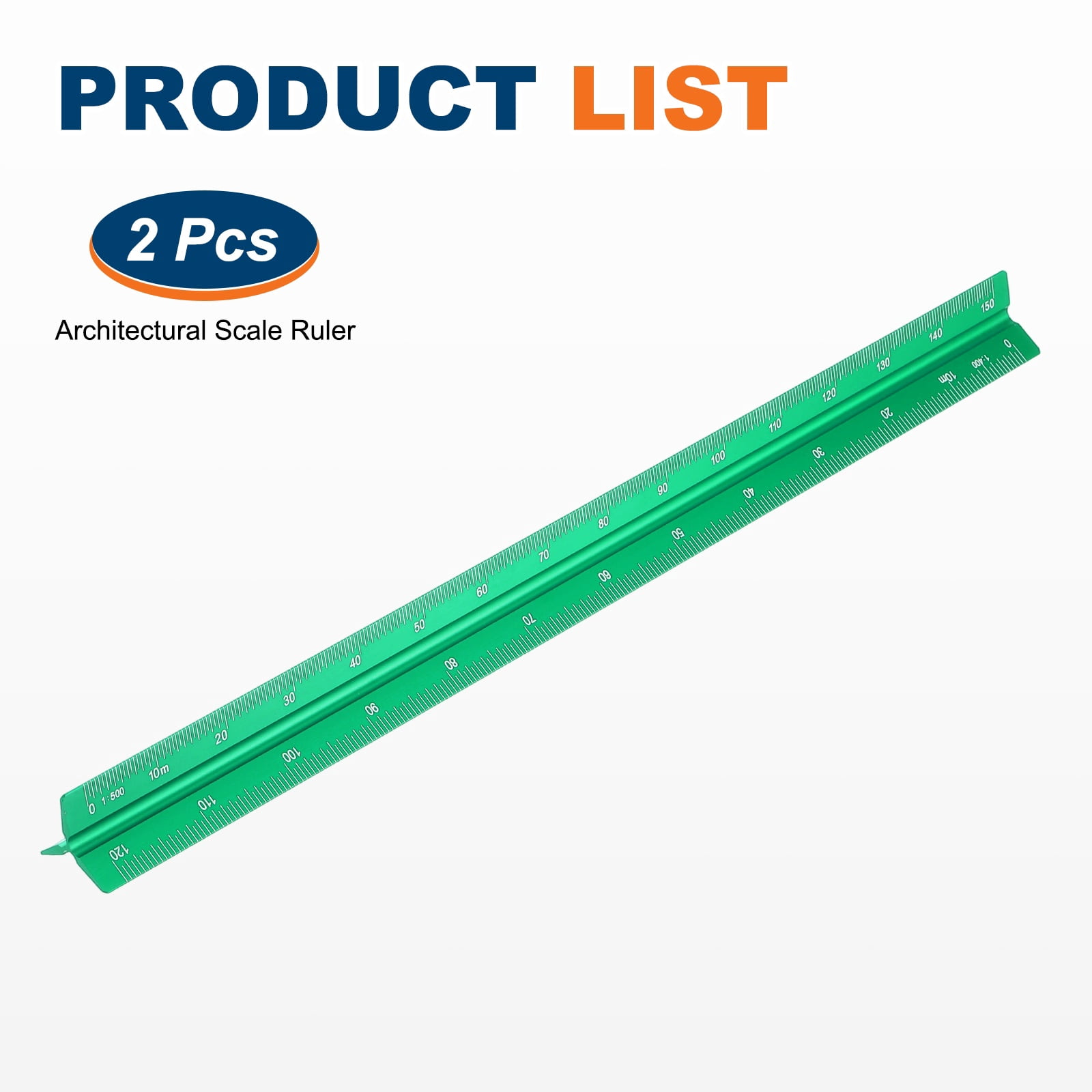 Uxcell Architectural Scale Ruler 7 Inch Metric Aluminum Alloy Triangular Drafting Ruler, Blue