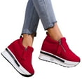 thumbnail image 3 of YLYL Womens Platform Hidden Wedge Sneaker Side Zipper Slip on High Heels Fashion Casual Walking Shoes, 3 of 8