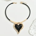 thumbnail image 3 of JUSIP A Simple Yet Extravagant Oversized Heart-Shaped Pendant Necklace with a Black Cord, Perfect for Everyday Wear And As a Valentine'S Day Gift for Women., 3 of 9