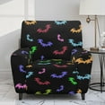 thumbnail image 2 of FOR U DESIGNS Colorful Bat Pattern Recliner Chair Covers Stretch Lazy Boy Recliner Covers Protector with Armrest, Reusable Reclining Slipcovers with Storage Pocket, 2 of 8