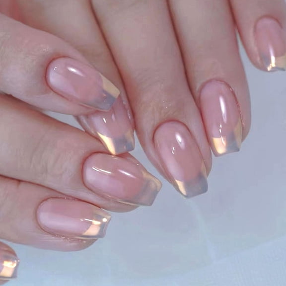 Coffin Press on Nails Short Fake Nails with Rose Leaves Design Nails Press ons Glossy Glue on Nails Black Full Cover Acrylic False Nails Artificial Stick on Nails for Women 24Pcs Black French Tip-2