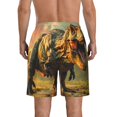 thumbnail image 3 of KLL Realistic Style Forest Dinosaur Men's Casual Summer Beach Shorts Hawaiian Shorts with Pockets-, 3 of 5
