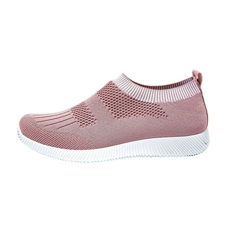 Fauean Sneakers for Women Breathable Lightweight Slip on Sneakers Casual Outdoor Shoes Pink Size 41