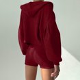 thumbnail image 6 of HAPIMO 3 Piece Sets for Women Tracksuit Sets Loungewear and Sporty Outfits Long Sleeve Cropped Hooded Jacket and Shorts Send Bra Red S, 6 of 9