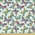 thumbnail image 2 of Ambesonne Butterfly Fabric by the Yard Upholstery, Multicolored, 5 Yards, Almond Pink and Violet, 2 of 5