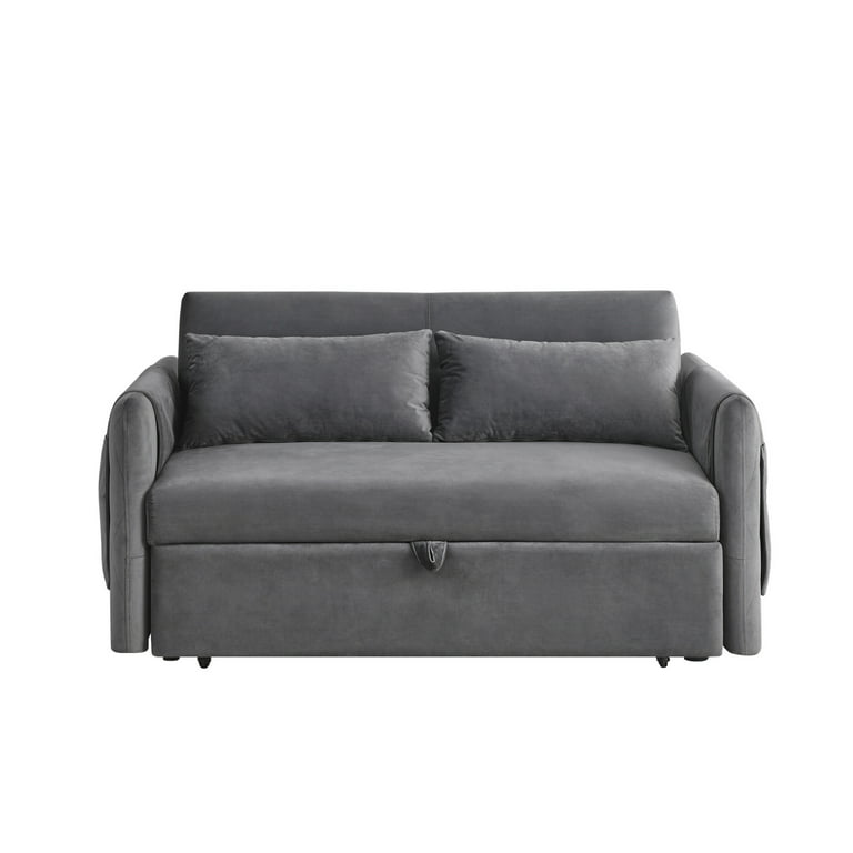  HABITRIO Moderno sofá cama extraíble de 55.2 pulgadas, sofá de 2  plazas con respaldo ajustable y almohadas lumbares para apartamento,  oficina, sala de estar : Hogar y Cocina