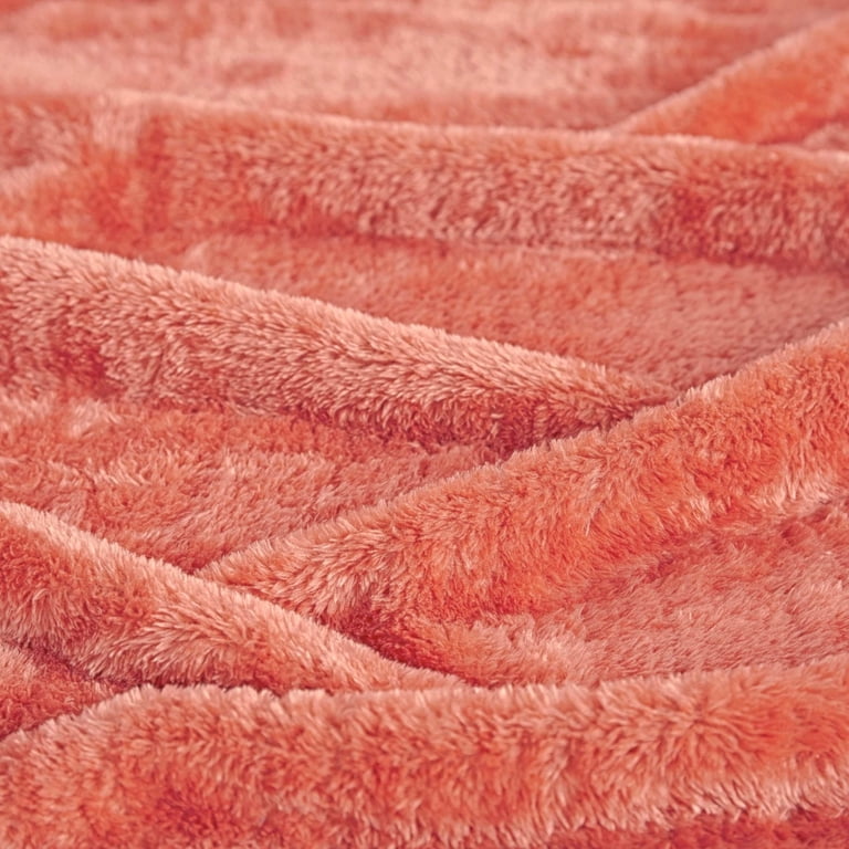 Superior Super Soft Plush Fleece Blanket 90x106 Coral photo 6