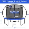 thumbnail image 2 of YORIN Trampoline for 3-4 Kids, 10FT Trampoline for Adults with Enclosure Net, Basketball Hoop, Ladder, 1000LBS Outdoor Recreational Trampoline with Light, Sprinkler, Socks, Heavy Duty Round Trampoline, 2 of 8