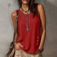 thumbnail image 6 of Cilsoka Cotton Linen Tank Tops for Women Button Loose Fit Tank Casual Sleeveless Summer Shirts Square Neck Gauze Tee, 6 of 7