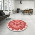 thumbnail image 3 of Ahgly Company Indoor Round Patterned Pastel Pink Area Rugs, 3' Round, 3 of 6
