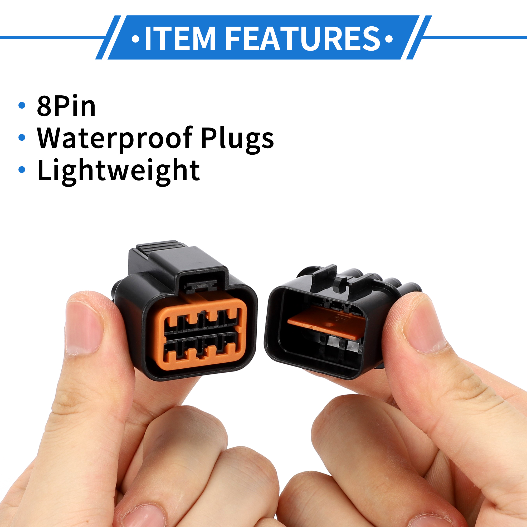 Unique Bargains 8 Pin Front Headlight Connector Plug Kit for Hyundai for Kia Connector