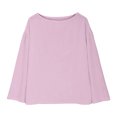 thumbnail image 4 of IUYRTFE Women's Cotton Linen Long Sleeve T-Shirt Round Neck Loose Fit Casual Summer Beach Top, 4 of 9