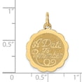 thumbnail image 2 of 14k Yellow Gold A Date To Remember Disc Necklace Pendant Charm Special Occasion Wedding, 2 of 6