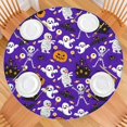 thumbnail image 2 of Cute Halloween Icons Pattern Round Fitted Tablecloth with Elastic Edge,Dining Table Cover Waterproof,Outdoor Round Tablecloth for Camping,Dining,Indoor and Outdoor, 2 of 7