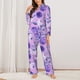 thumbnail image 2 of Balery Violet Conjunto de Pijama con Estampado para Mujer, Conjunto de Dos Piezas con Manga Larga, Ropa de Dormir Suave con Bolsillos, Pijamas Cómodos-Small, 2 of 7