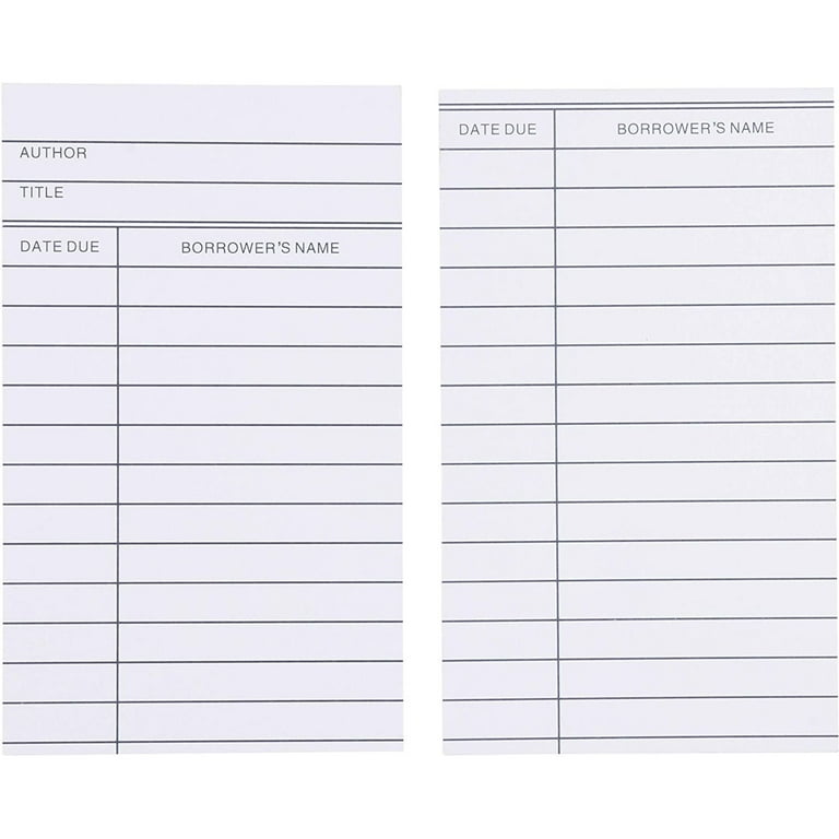 250 Pack Blank Library Cards for School Book Checkouts, CDs, DVDs, Vinyl  Records, Classroom Supplies, Record Keeping, Tracking, Organizing, White, 3  x 5 in - Walmart.com