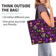 thumbnail image 2 of Pofeuu Mardi Gra2 Print Reusable Grocery Bags - Washable, Foldable, Packable Tote, Large Handles, Heavy Duty, Zippered Top Pouch, 2 of 8