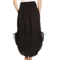 thumbnail image 2 of Sakkas Coco Long Cotton Ruffle Skirt with Pockets and Elastic Waistband - Black - One Size Regular, 2 of 4