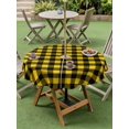 thumbnail image 5 of Outdoor Tablecloth with Umbrella Hole, Black Yellow Plaid Spillproof Waterproof Outdoor Table Cover, Retro Country Buffalo Check Gingham Patio Tablecloths for Party/Garden/Picnic, Round 54 inch, 5 of 9