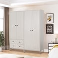 thumbnail image 7 of BESFUR Bedroom Armoires, Metal Wardrobe Closet with Hanging Rod, Adjustable Shelves, 20" D x 31.5" W x 74" H - Sea Shell Color, 7 of 7