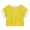 thumbnail image 5 of Delliss Girls Criss Cross Back T-Shirts Short Cap Sleeve Tee Tops, 5 of 5