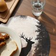 thumbnail image 4 of Round Placemats Vintage Elk Oil Painting 15 inch Set of 6 Table Mats for Dining Table Trees Forest Heat Resistant Non-Slip Kitchen & Home Decorative Place Mat Set, 4 of 8