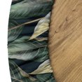 thumbnail image 5 of Ambesonne Jungle Fitted Round Tablecloth, Exotic Forest Leafy Print, 45"- 56" Diameter, Dark Teal Forest Green, 5 of 5