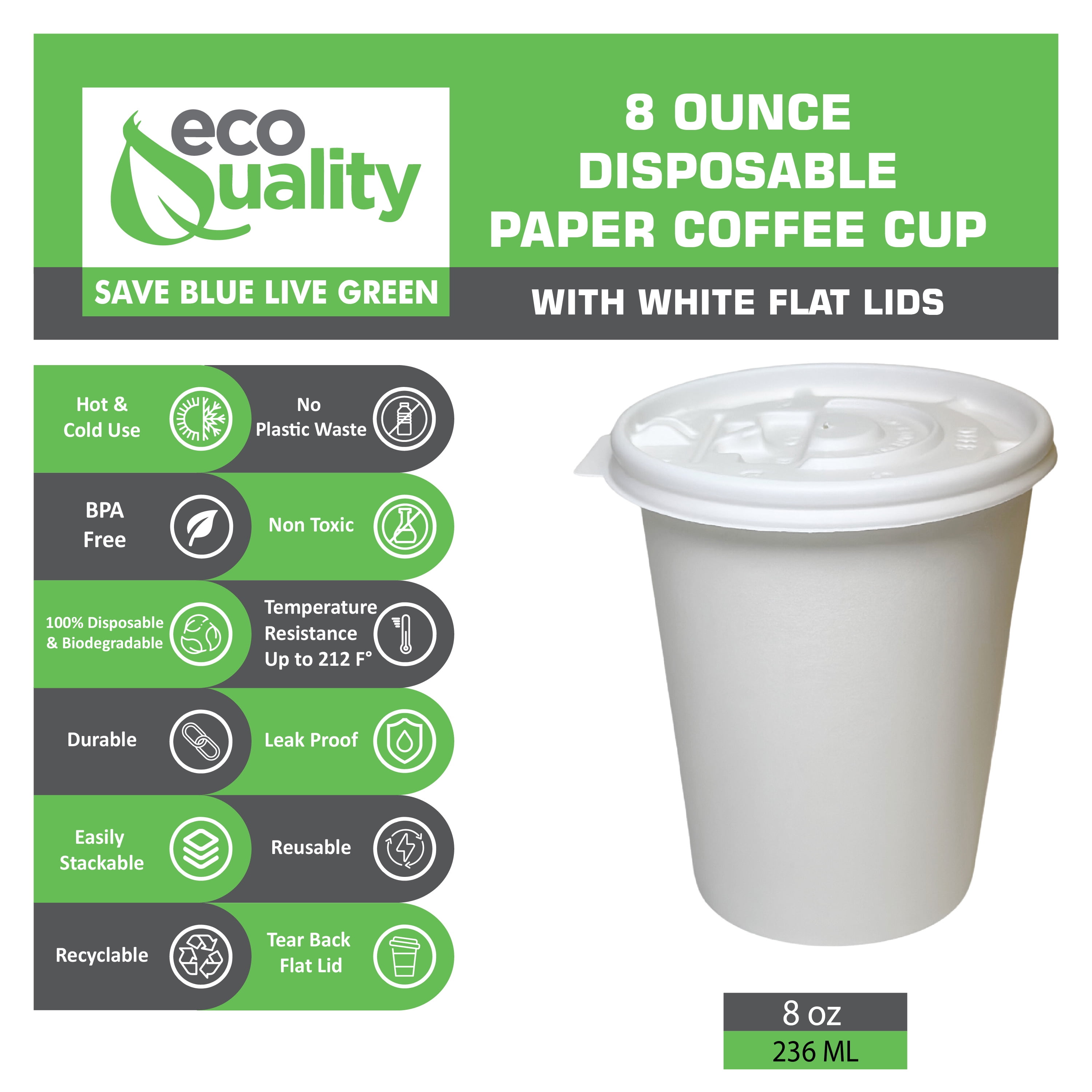 Recyclable Disposable Universal Single Wall Hot Drink Paper Coffee Cup 8oz  for Sale White Blank Paper Tea Cups in Stock - China Disposable Cups and  Coffee Cups with Lids price