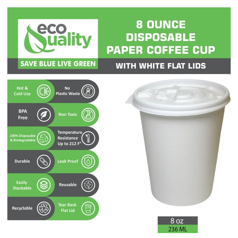 150 Pack 8 Oz Paper Cups, White Paper Coffee Cups 8 Oz Disposable White Hot Coffee  Paper Cups Paper, 8 Oz Disposable - Buy 150 Pack 8 Oz Paper Cups, White  Paper