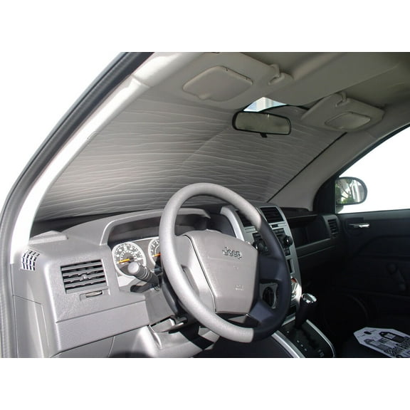 HeatShield, The Original Windshield Sun Shade, Custom-Fit for Jeep Compass SUV w/o Sensor 2007-2016, Silver Series