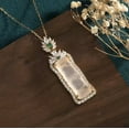 thumbnail image 6 of EOEMY Jade Crystal Pendant Necklace Charm 18K Gold Plated Chain Bamboo Dainty Gemstone-Green, 6 of 7
