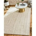 FRELISH DECOR Handwoven Jute Area Rug OffWhite Rectangular Rustic