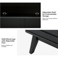 thumbnail image 5 of 4-door Wooden Storage Sideboard with Metal Handle Adjustable Feet Cabinet for Living Room Black, 5 of 7
